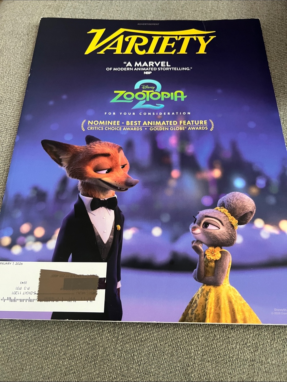Variety Magazine January 7, 2026 Issue with FYC Promotion
